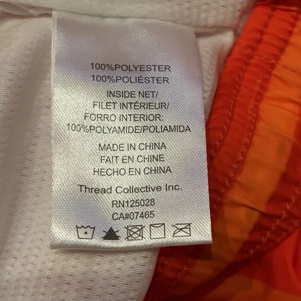 Psycho Bunny Torver Swim Trunks 3XL Orange Stripe Clown Fish 9